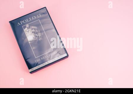 Apollo 13 abgetriebene Mondmission dokumentarische DVD-Medien mit Kopierraum Stockfoto