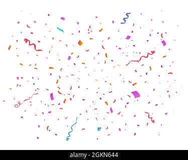Konfetti-Vektor-Illustration. Festlicher Hintergrund. Party-Konzept. Fliegende Bänder isoliert. Stock Vektor