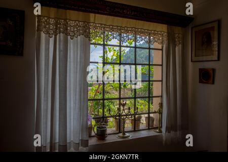 Valldemossa, Mallorca, Innenraum der Zelle, in der Frederic Chopin im Winter 1838-39 lebte Stockfoto