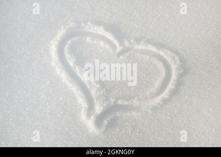 Herzen im Schnee, UK Stockfoto