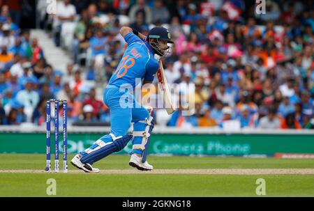 Virat Kohli von Indien batting während der ICC Champions Trophy 2017 Übereinstimmung zwischen Indien und Südafrika am Oval in London. 11 Jun 2017 Stockfoto