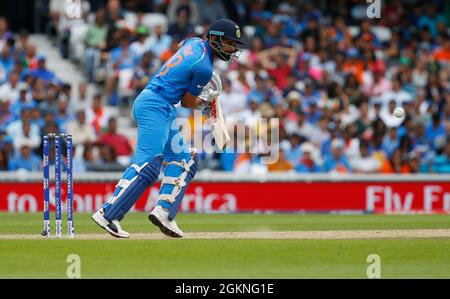 Virat Kohli von Indien batting während der ICC Champions Trophy 2017 Übereinstimmung zwischen Indien und Südafrika am Oval in London. 11 Jun 2017 Stockfoto