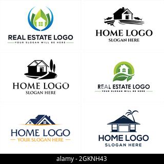 Immobilien-Haus Natur Verkauf Logo-Design Stock Vektor