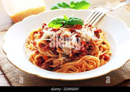 Spaghetti Bolognese Stockfoto