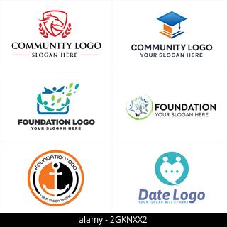 Gemeinnütziger Gemeinschafts-Stiftung Logo-Design Stock Vektor