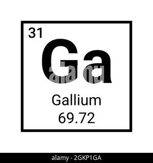 Gallium Periodensystem Elementtabelle Symbol Symbol Chemie Wissenschaft Stock Vektor