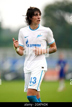 Arseniy Zigangirov von Zenit St. Petersburg während des UEFA Youth League-Spiels der Gruppe H auf dem Cobham Training Ground, Stoke d'Abernon, Surrey. Bilddatum: Dienstag, 14. September 2021. Stockfoto