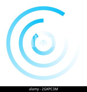 Abstraktes Logo für Radar-Symbole. Radarsymbol für konzentrische Linienvektoren der Kreiswelle Stock Vektor