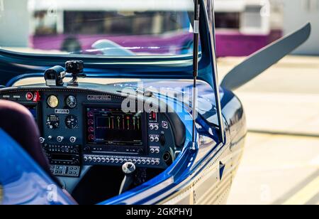 Control pannel of plane Stockfoto