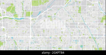 Städtischer Vektor Stadtplan von Mesa, Arizona , Vereinigte Staaten von Amerika Stock Vektor