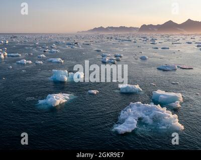 Eis vor der Ostküste Grönlands, Polarregionen Stockfoto