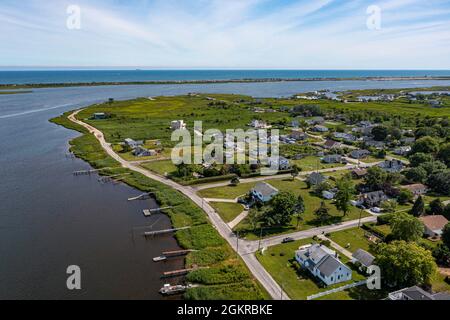 Luftaufnahme von Mastic Beach, Long Island, Vereinigte Staaten von Amerika, Nordamerika Stockfoto