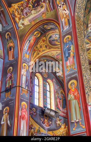 Fresken, Heilige Nikolaikirche, Koukaki, Athen, Griechenland, Europa Stockfoto