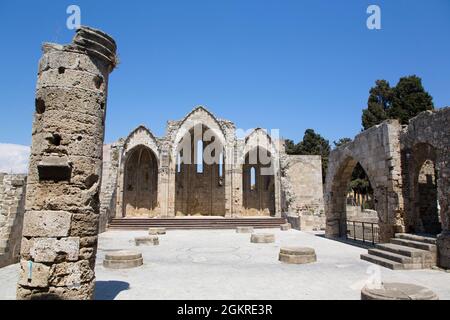 Kirche der Jungfrau Maria von Burgh, Altstadt von Rhodos, UNESCO-Weltkulturerbe, Rhodos, Inselgruppe der Dodekanes, griechische Inseln, Griechenland, Europa Stockfoto