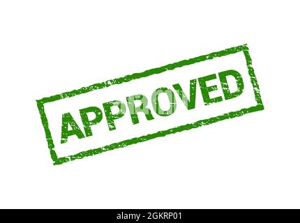 Vector genehmigt Dichtung Gummi Stempel Zeichen. Grunge genehmigt isoliert Stempel Design grün Stock Vektor