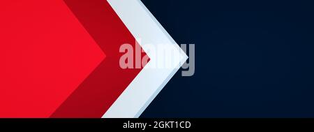 Dreieckpfeilecke Hintergrund überlappende Ebene für Design, 3d-Rendering, Panorama-Layout Stockfoto