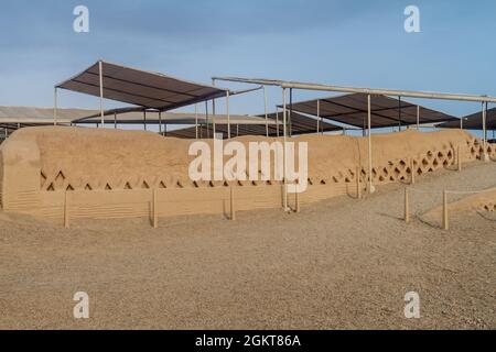 Ruinen der adobe-Stadt Chan Chan in Trujillo, Peru Stockfoto