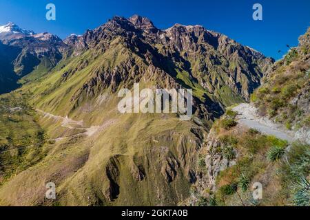 Steile Wände des Colca Canyon, Peru Stockfoto