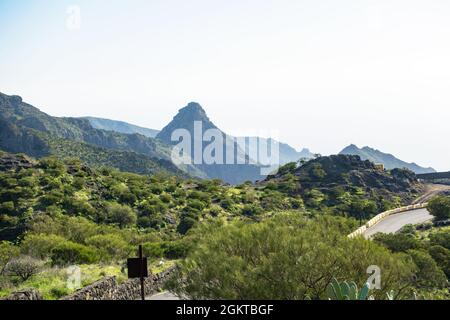 Blick vom Aussichtspunkt Mirador de Masca auf den Naturpark Teno, Teneriffa, Spanien Stockfoto