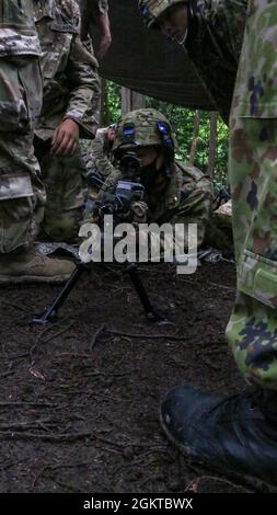 Soldiers from the 1st Battalion, 28th Infantry, Company A march through ...