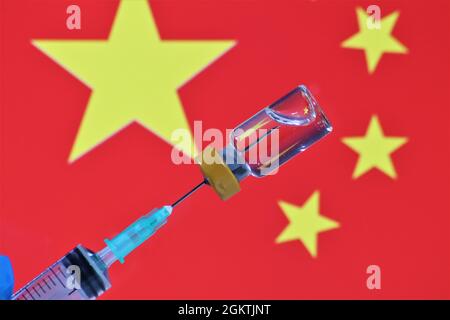 Moskau, Russland. Dezember 2020.China hat verschiedene Covid19-Impfstoffe entwickelt Stockfoto