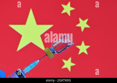 Moskau, Russland. Dezember 2020.China hat verschiedene Covid19-Impfstoffe entwickelt Stockfoto