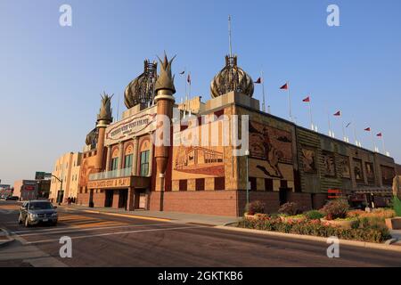 Außenansicht des Mitchell Corn Palace, des weltweit einzigen Corn Palace.Mitchell.South Dakota.USA Stockfoto