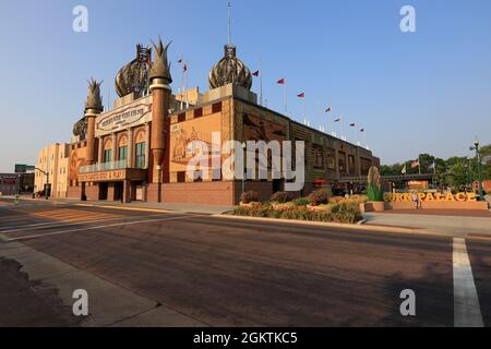 Außenansicht des Mitchell Corn Palace, des weltweit einzigen Corn Palace.Mitchell.South Dakota.USA Stockfoto
