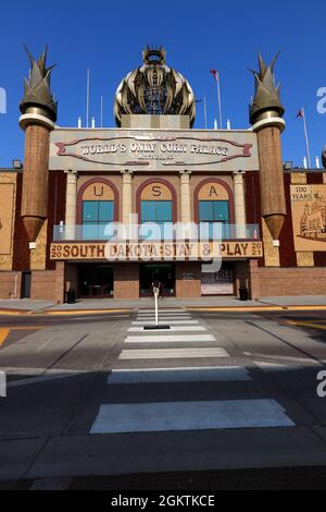 Außenansicht des Mitchell Corn Palace, des weltweit einzigen Corn Palace.Mitchell.South Dakota.USA Stockfoto