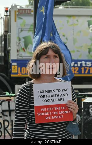 London, Großbritannien. September 2021. 2021-09-15 London, Großbritannien. Anti-Brexit-Protest auf dem Platz des Parlaments. Kredit: Picture Capital/Alamy Live Nachrichten Stockfoto