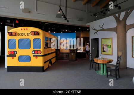 Ausstellung der St. Joseph’s Indian School in aka Lakota Museum & Cultural Center. Chamberlain. South Dakota. USA Stockfoto