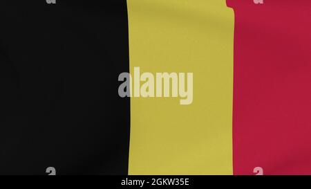 Flagge Belgien Patriotismus nationale Freiheit, 3D-Illustration Stockfoto