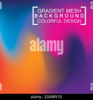 Abstrakter, unscharfer holographischer Hintergrund mit Gradient-Mesh-Effekt Stock Vektor