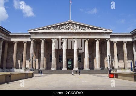 Außenansicht des British Museum. London, Großbritannien. Mai 2021. Stockfoto