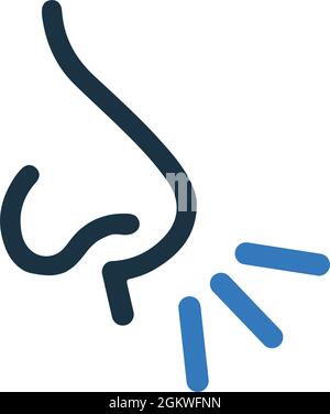 Symbol für Nase und Geruch - Vektor-EPS-Datei. Ideal für Printmedien, Web, Stock-Bilder, kommerzielle Nutzung oder jede Art von Design-Projekt. Stock Vektor