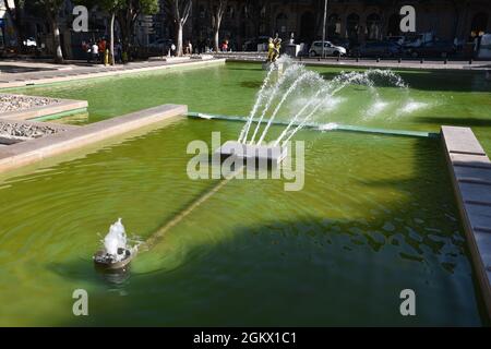 Marseille, Frankreich. September 2021. Nahaufnahme eines Beckens und seines Brunnens im 'Palais de Justice' in Marseille. Kredit: SOPA Images Limited/Alamy Live Nachrichten Stockfoto