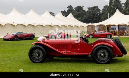 1931 Alfa Romeo 8C 2300 Monza Spider, Teil der beeindruckenden Red Collection beim Concours d’Elégance, der am 5. September 2021 im Blenheim Palace stattfand Stockfoto