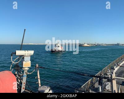 USS Porter während der Probefahrt. Forward Deployed Regional Maintenance Center schließt die Verfügbarkeit der USS Porter CNO rechtzeitig ab. Stockfoto