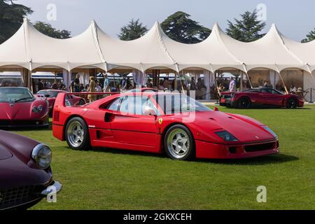 F40 Ferrari, Teil der beeindruckenden Red Collection beim Concours d’Elégance, der am 5. September 2021 im Blenheim Palace stattfand Stockfoto