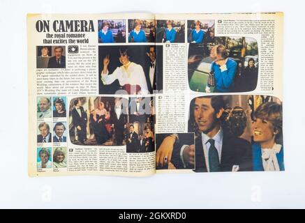 Britische Berichterstattung über die königliche Hochzeit zwischen Prinz Charles und Lady Diana Spencer im TV Times-Magazin im Juli 1981 Stockfoto