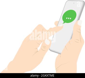 Messaging, während der Verwendung eines Smartphones, Chat, Talk, Konversation Vektor Stock Illustration. Stock Vektor