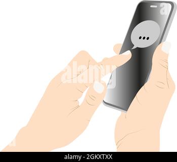 Messaging, während der Verwendung eines Smartphones, Chat, Talk, Konversation Vektor Stock Illustration. Stock Vektor