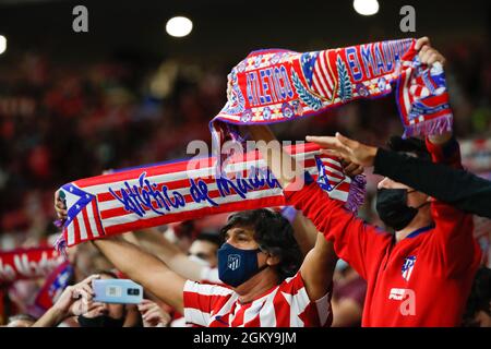 Madrid, Spanien. 15. September 2021. Träger des UEFA Champions League-Spiels zwischen Atletico de Madrid und dem FC Porto im Wanda Metropolitano in Madrid, Spanien. Bild: DAX Images/Alamy Live News Stockfoto