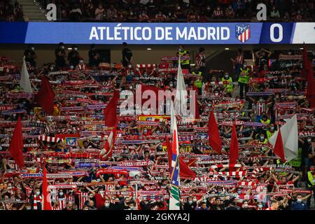 Madrid, Spanien. 15. September 2021. Träger des UEFA Champions League-Spiels zwischen Atletico de Madrid und dem FC Porto im Wanda Metropolitano in Madrid, Spanien. Bild: DAX Images/Alamy Live News Stockfoto