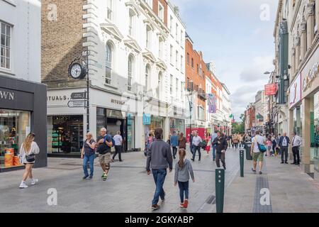 Fußgängerzone Grafton Street, Dublin, Republik Irland Stockfoto