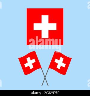 Flagge der Schweiz Vektorstock Stock Vektor