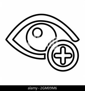 Icon Vector of Eye Exam 2 - Linienstil - einfache Illustration, editierbare Kontur, Design Template Vector, gut für Drucke, Poster, Werbung, annou Stock Vektor