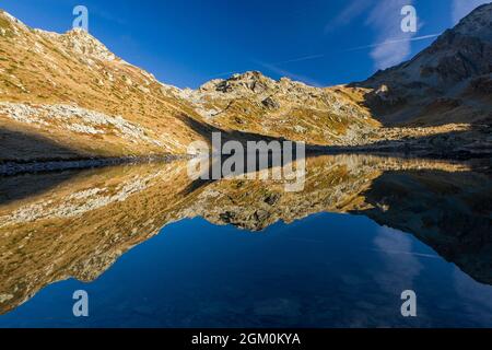 FRANKREICH HAUTE-SAVOIE (74) LES CONTAMINES-MONTJOIE, LAKE JOVET Stockfoto