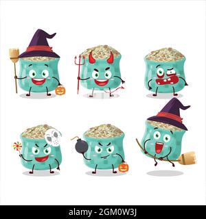 Halloween Expression Emoticons mit Cartoon-Charakter aus getrocknetem Rosmarin. Vektorgrafik Stock Vektor