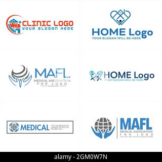 Medizinische Klinik häusliche Pflege Menschen Logo-Design Stock Vektor